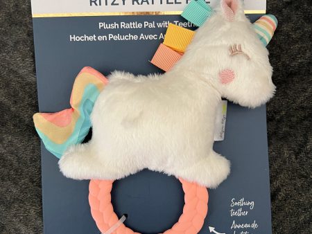 Unicorn Ritzy Rattle Pal Plush Rattle Pal with Teether Online now